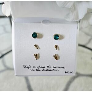 💘 Pick 3 For $15 Khols Swarovski Stud Earrings Set Wings Owl New